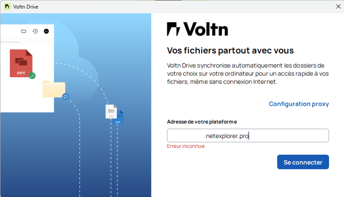 Impossible de se connecter à la plateforme distante_01