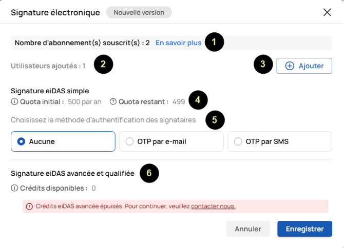 Administrer les signatures elec - 2 menu signature elec