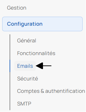 Modifier les mails type - 01 Menu admin