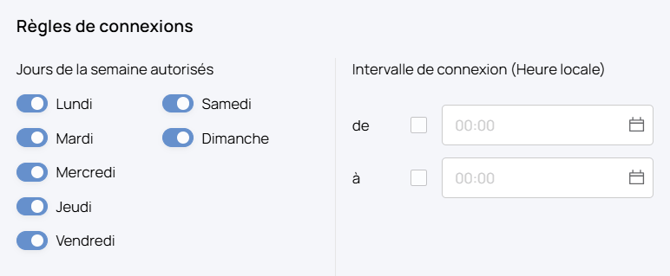 Ajouter un utilisateur - 9 regles de connexion