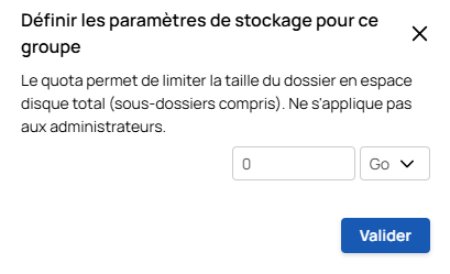 gérer les espaces - 2 exception quota sur groupe