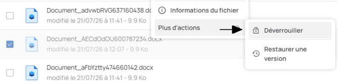 Verrouiller un fichier - 2 déverouiller