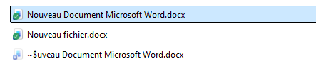 Fichier temporaire Word