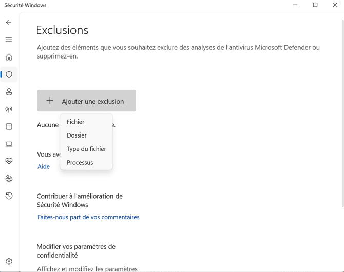 antivirus et voltn drive - 3 exclusions