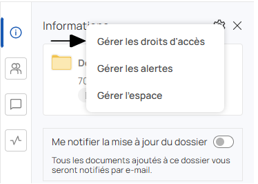 Paramétrer les droits daccès - 2 menu gérer les droits daccès